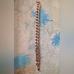 Vtg Monet Link Gold Tone Cooper Bracelet